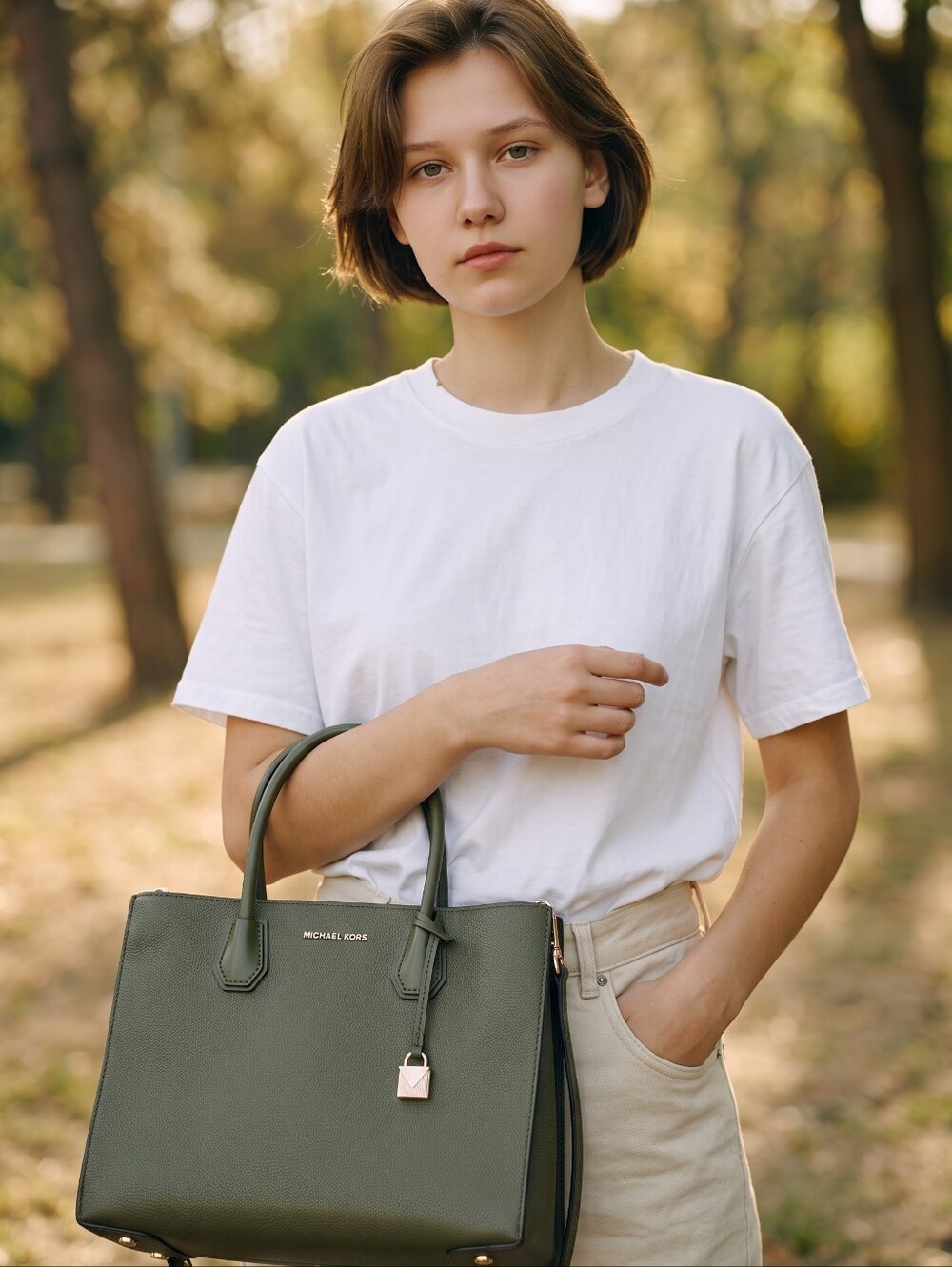 Michael Kors Mercer Tote Bag in Olive Green
